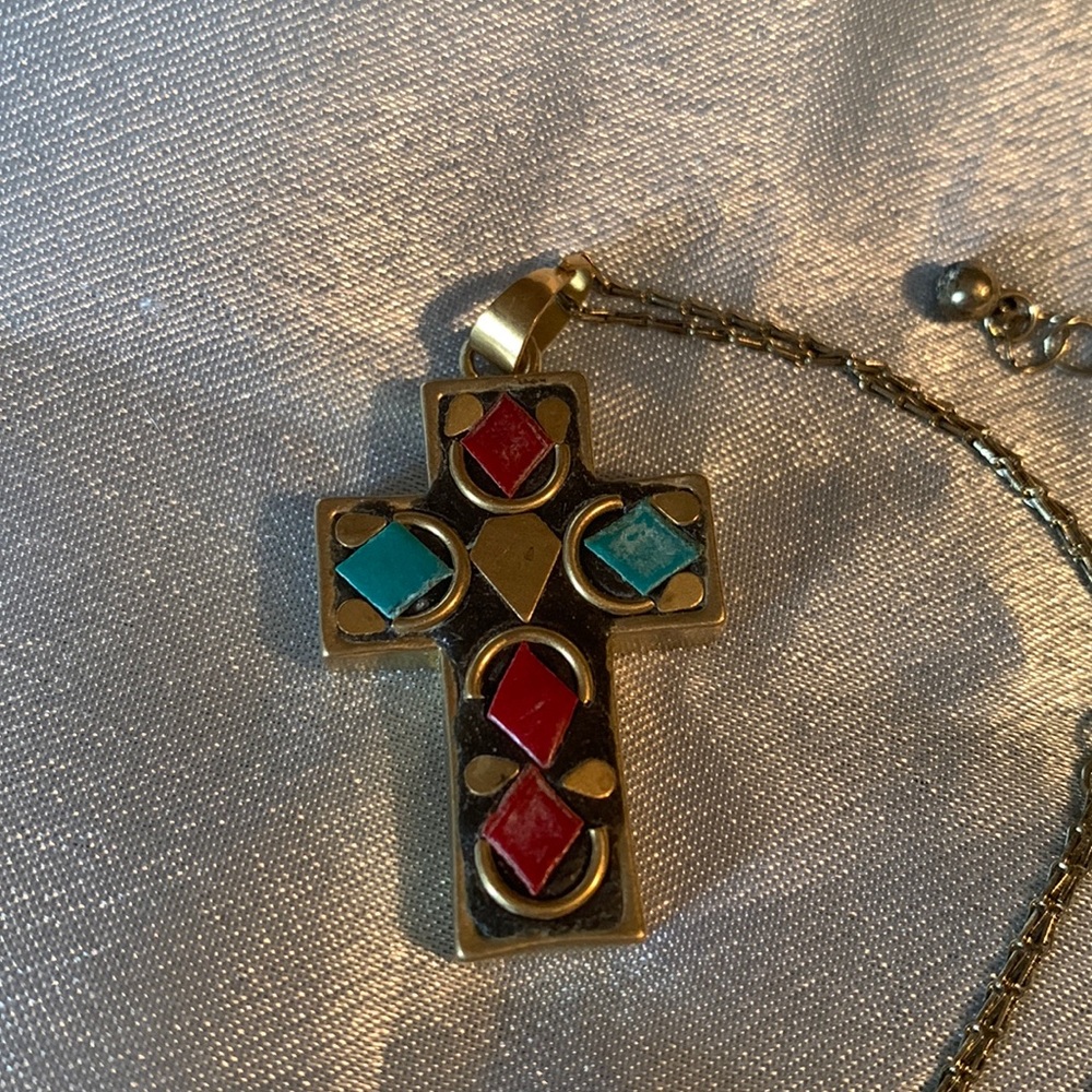 Southwestern style cross necklace